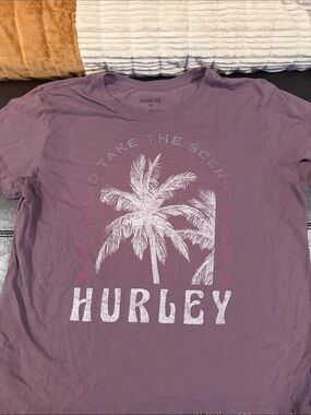 Hurley Lavender Palm Tree Graphic Tee
